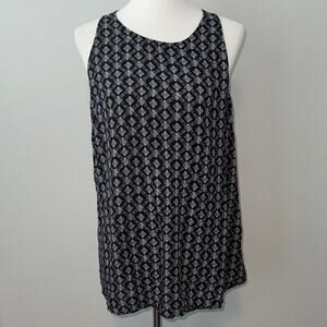 Old Navy Black and White Design Swing Sleeveless Tank Top Women's XL